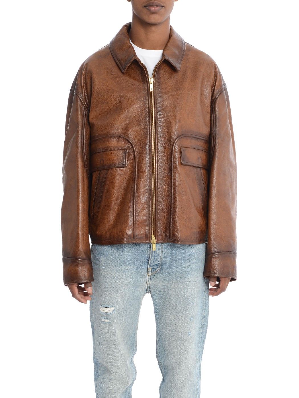 Goose leather jacket top